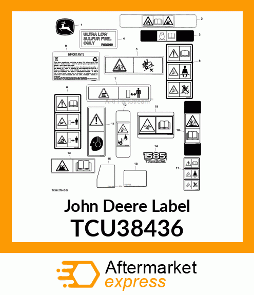 LABEL, SAFETY DRIVESHAFT (FRENCH) TCU38436