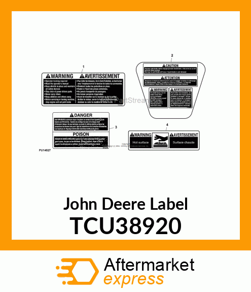 LABEL, WARNING (ENG/FR) TCU38920