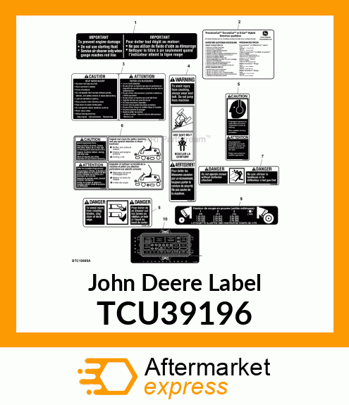 LABEL, FRENCH SERVICE CHART TCU39196