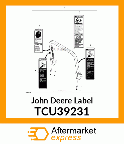 LABEL, WARNING (ENG/SP) TCU39231