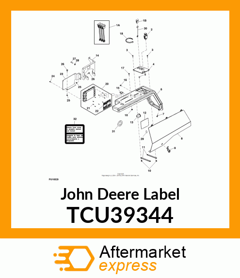 LABEL, FUSE COVER (ENG/SP) TCU39344