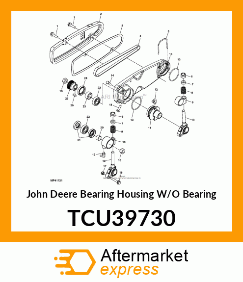 BEARING HOUSING W/O BEARING, BELT TCU39730