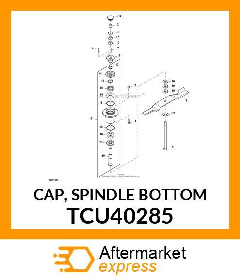 CAP, SPINDLE BOTTOM TCU40285