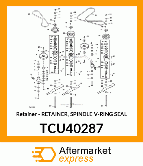 Retainer - RETAINER, SPINDLE V-RING SEAL TCU40287