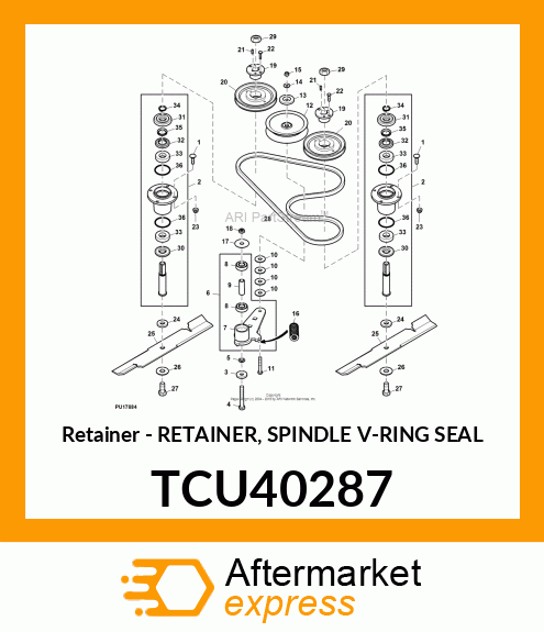 Retainer - RETAINER, SPINDLE V-RING SEAL TCU40287