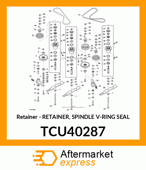 Retainer - RETAINER, SPINDLE V-RING SEAL TCU40287