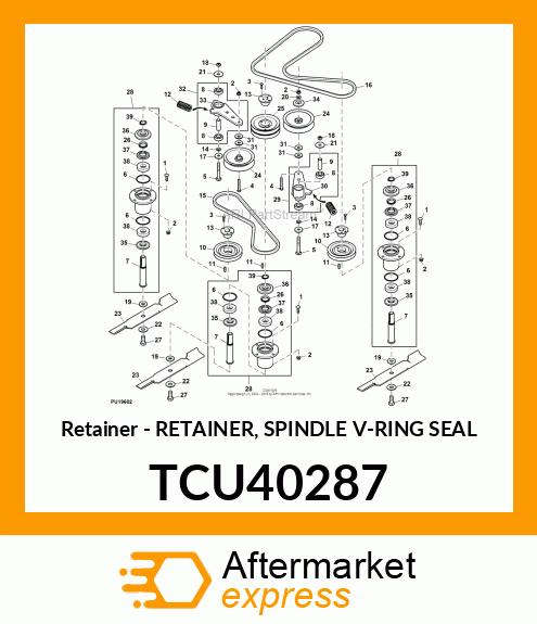 Retainer - RETAINER, SPINDLE V-RING SEAL TCU40287