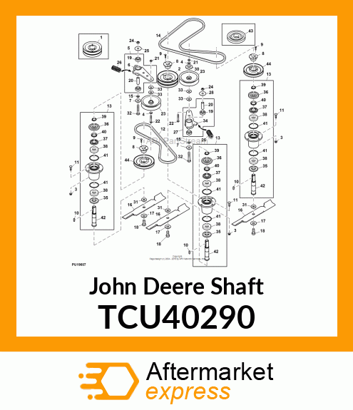 SHAFT, MOWER DECK SPINDLE TCU40290