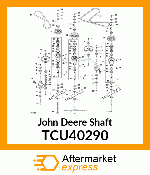 SHAFT, MOWER DECK SPINDLE TCU40290