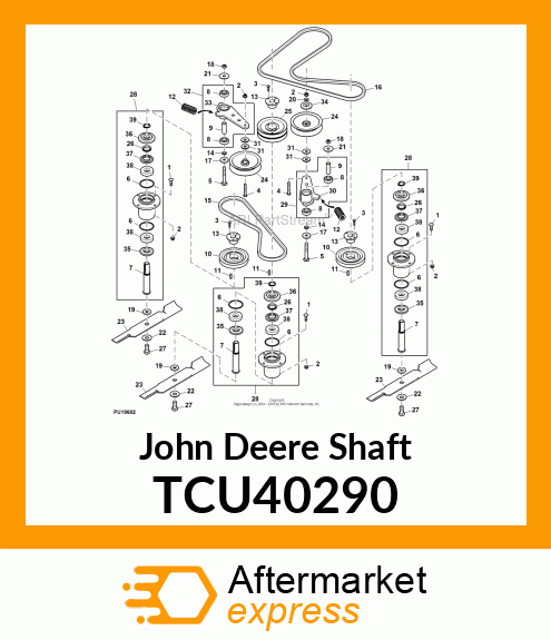 SHAFT, MOWER DECK SPINDLE TCU40290