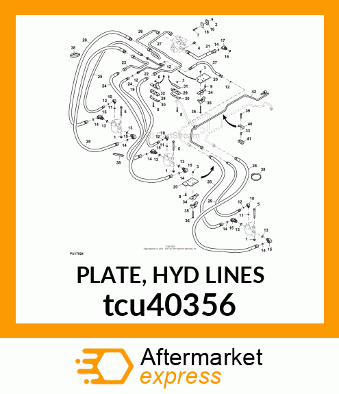 PLATE, HYD LINES tcu40356