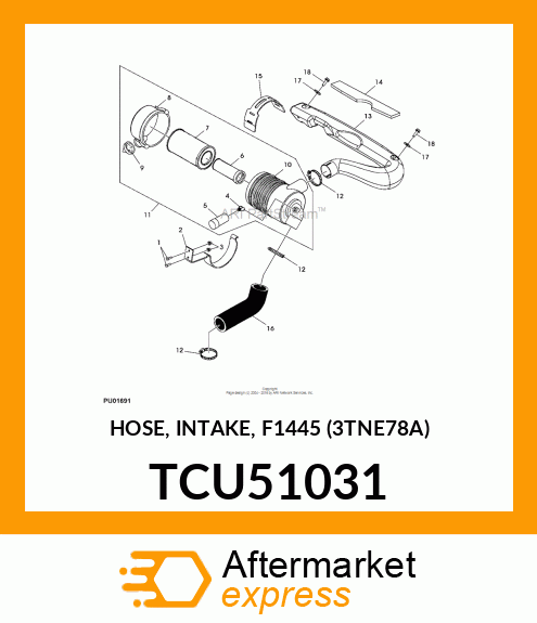 HOSE, INTAKE, F1445 (3TNE78A) TCU51031