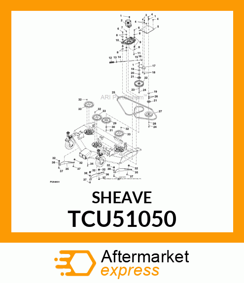 SHEAVE, HC PLATED TCU51050