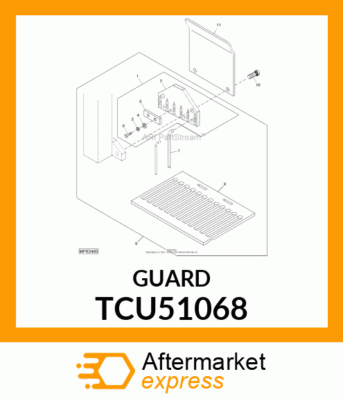 GUARD, TURF MINI TINE INSIDE TCU51068