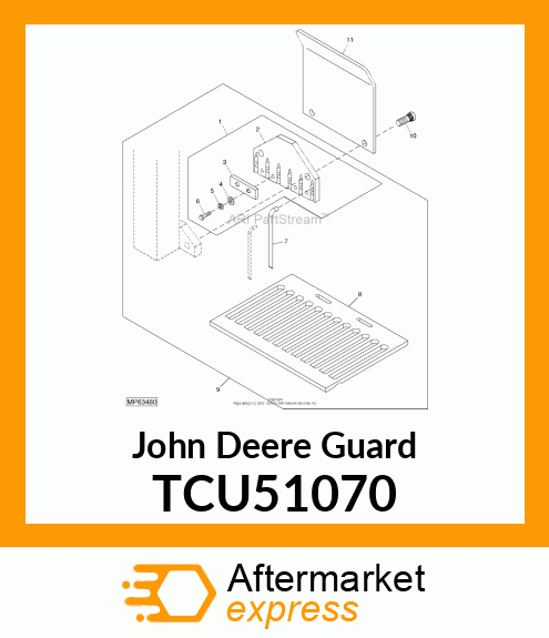 GUARD, TURF MINI TINE INSIDE (LG) TCU51070