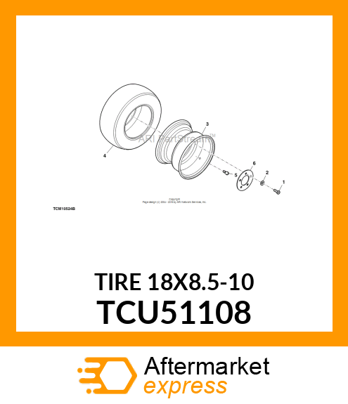 TIRE, 18X8.5 TCU51108