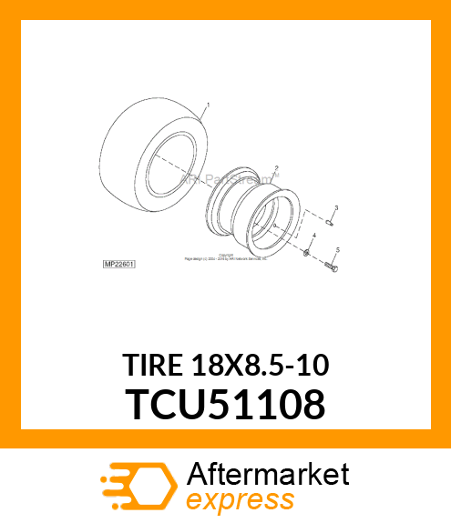 TIRE, 18X8.5 TCU51108