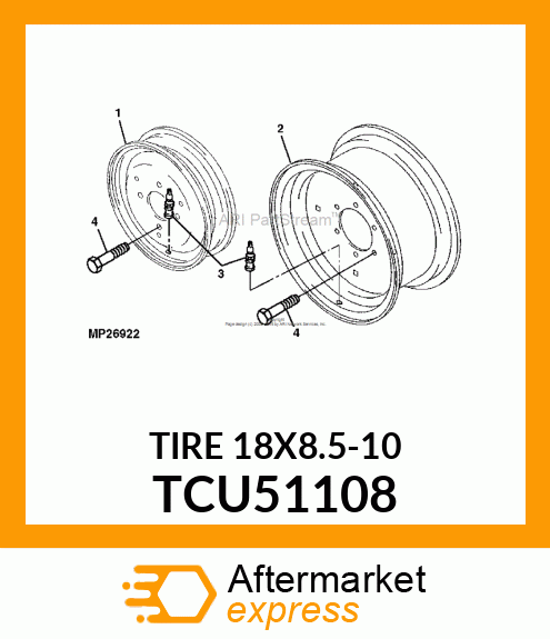 TIRE, 18X8.5 TCU51108