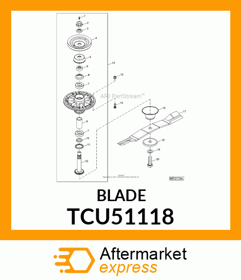 BLADE, 22" TCU51118