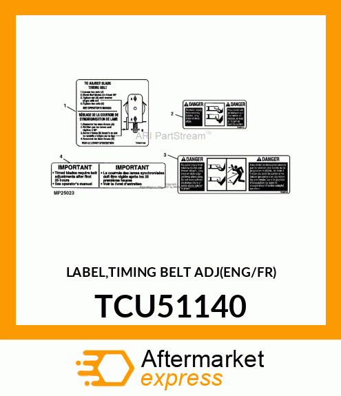 LABEL,TIMING BELT ADJ(ENG/FR) TCU51140