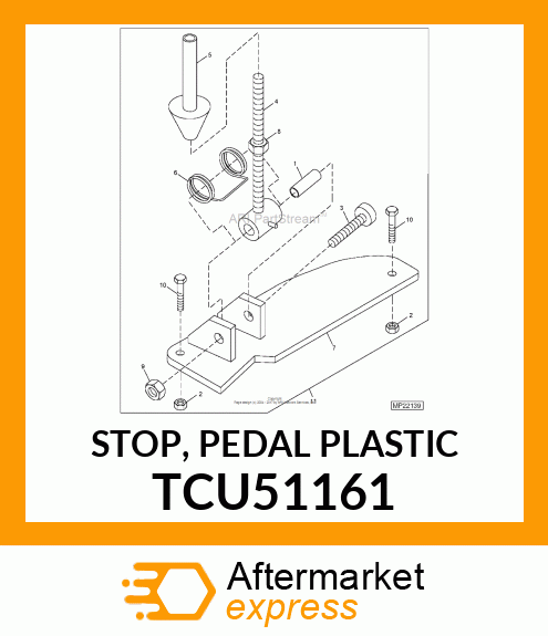 STOP, PEDAL PLASTIC TCU51161