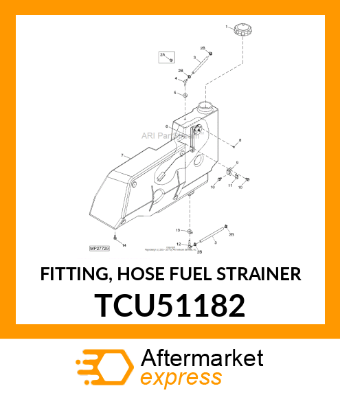 FITTING, HOSE FUEL STRAINER TCU51182