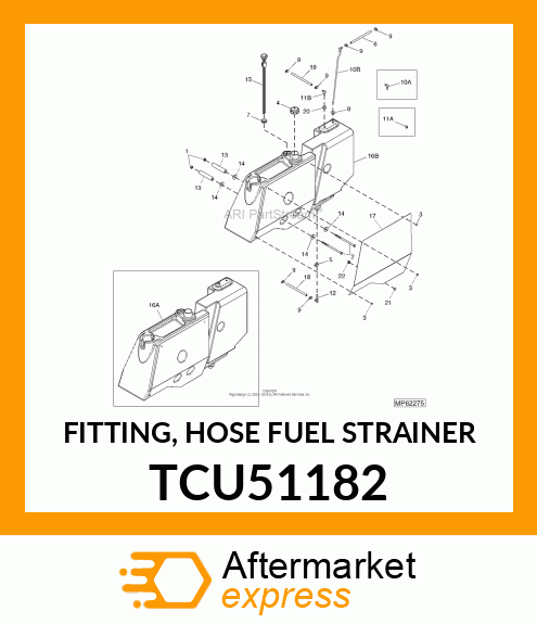 FITTING, HOSE FUEL STRAINER TCU51182