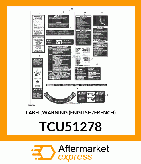 LABEL,WARNING (ENGLISH/FRENCH) TCU51278