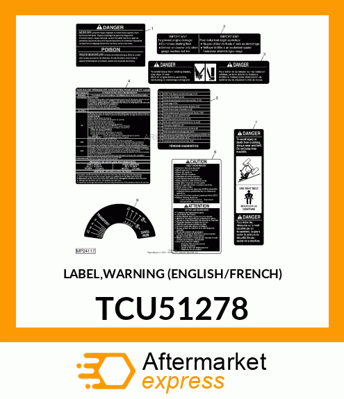 LABEL,WARNING (ENGLISH/FRENCH) TCU51278