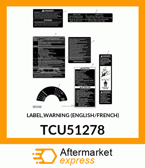 LABEL,WARNING (ENGLISH/FRENCH) TCU51278