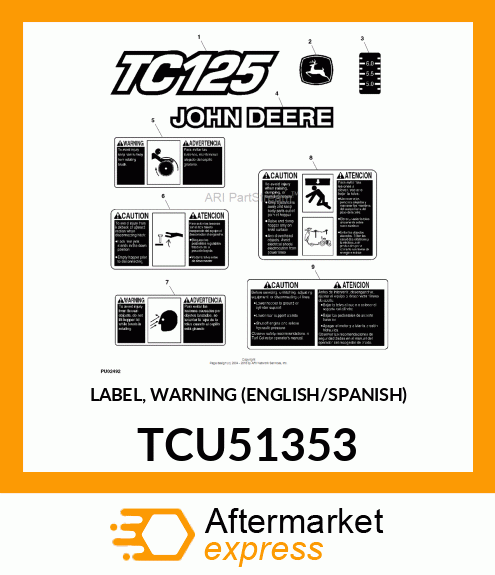 LABEL, WARNING (ENGLISH/SPANISH) TCU51353