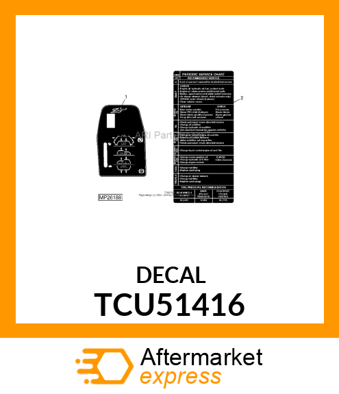 LABEL, CONTROL PANEL TCU51416