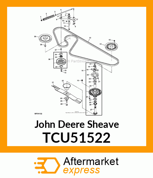 PULLEY, SHEAVE 8IN TCU51522