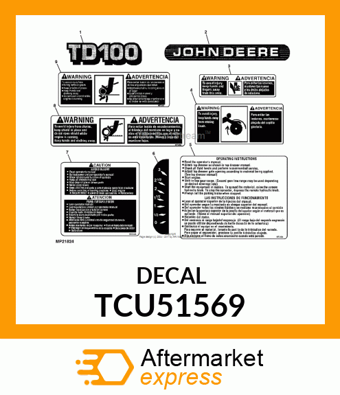 LABEL, MODEL INDENTIFICATION TD100 TCU51569