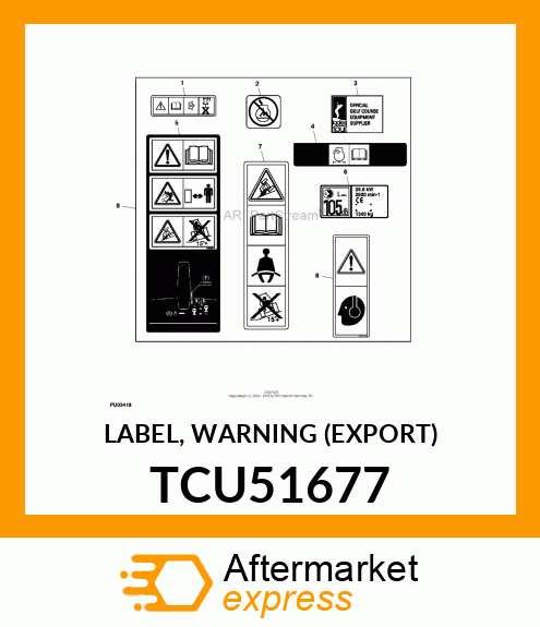 LABEL, WARNING (EXPORT) TCU51677