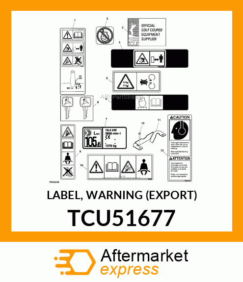 LABEL, WARNING (EXPORT) TCU51677