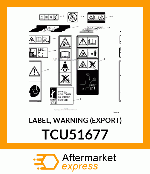 LABEL, WARNING (EXPORT) TCU51677