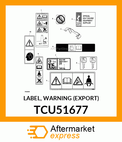 LABEL, WARNING (EXPORT) TCU51677