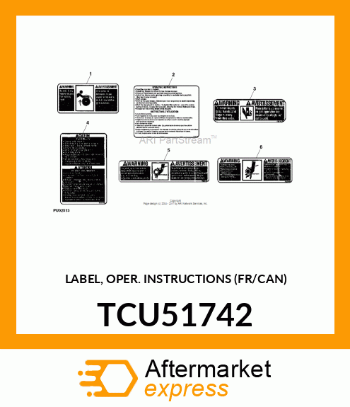 LABEL, OPER. INSTRUCTIONS (FR/CAN) TCU51742