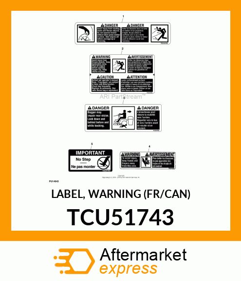 LABEL, WARNING (FR/CAN) TCU51743