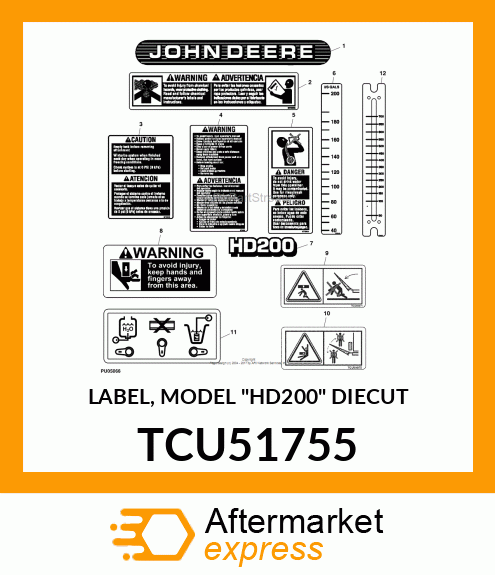 LABEL, MODEL "HD200" DIECUT TCU51755