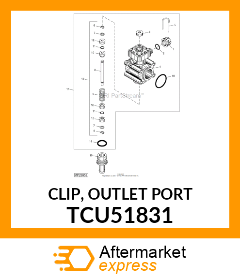 CLIP, OUTLET PORT TCU51831