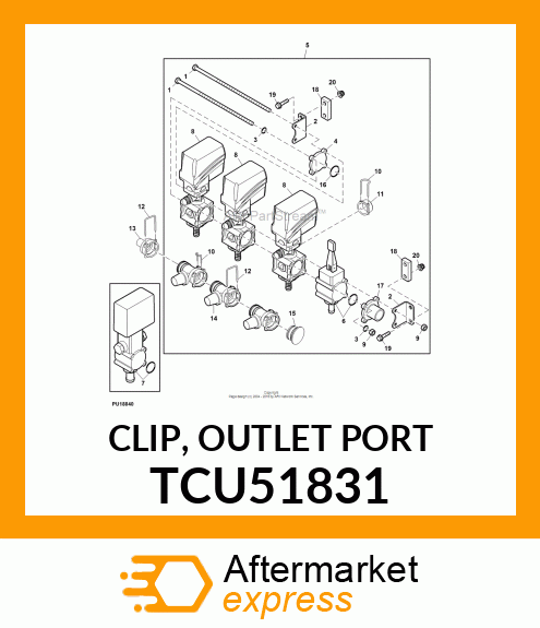 CLIP, OUTLET PORT TCU51831