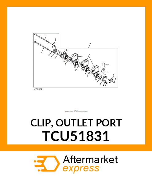 CLIP, OUTLET PORT TCU51831