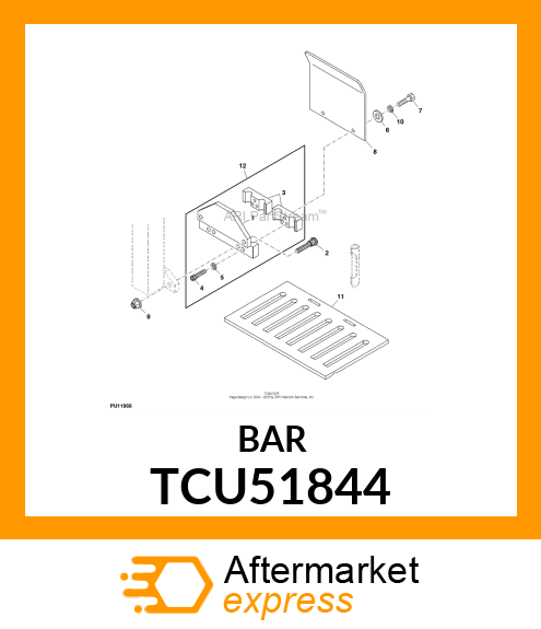 BAR, FRONT CLAMP 4 X .88 (800) TCU51844