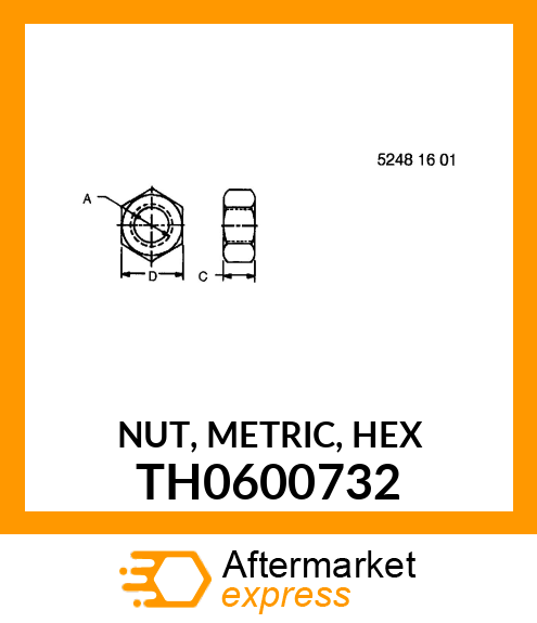 NUT, METRIC, HEX TH0600732