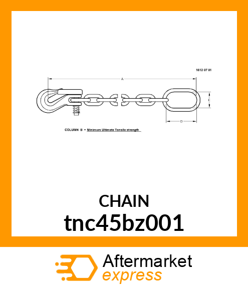 SAFETY CHAIN, (TRANSPORT) tnc45bz001