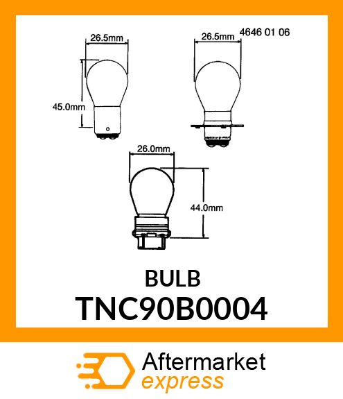 BULB, S8 WEDGE BASE ANSI #3057 TNC90B0004