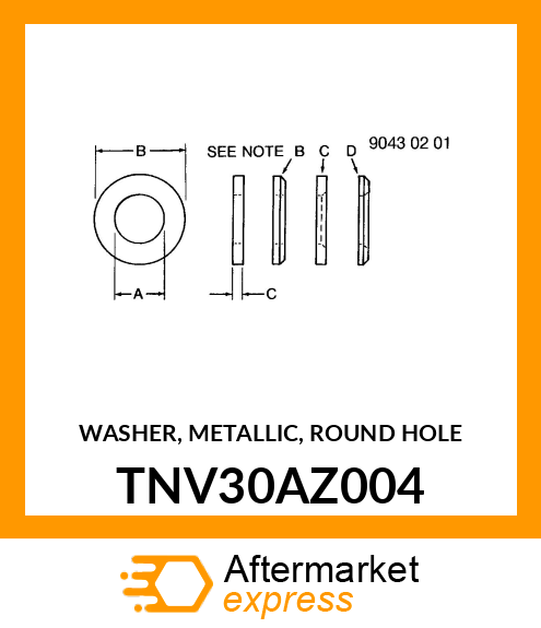 WASHER, METALLIC, ROUND HOLE TNV30AZ004