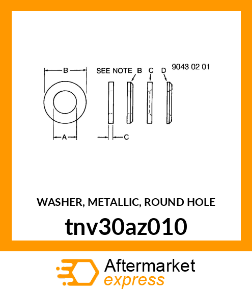 WASHER, METALLIC, ROUND HOLE tnv30az010